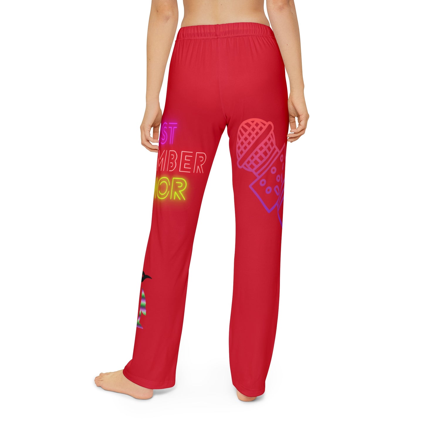 Kids Pajama Pants: Music Dark Red