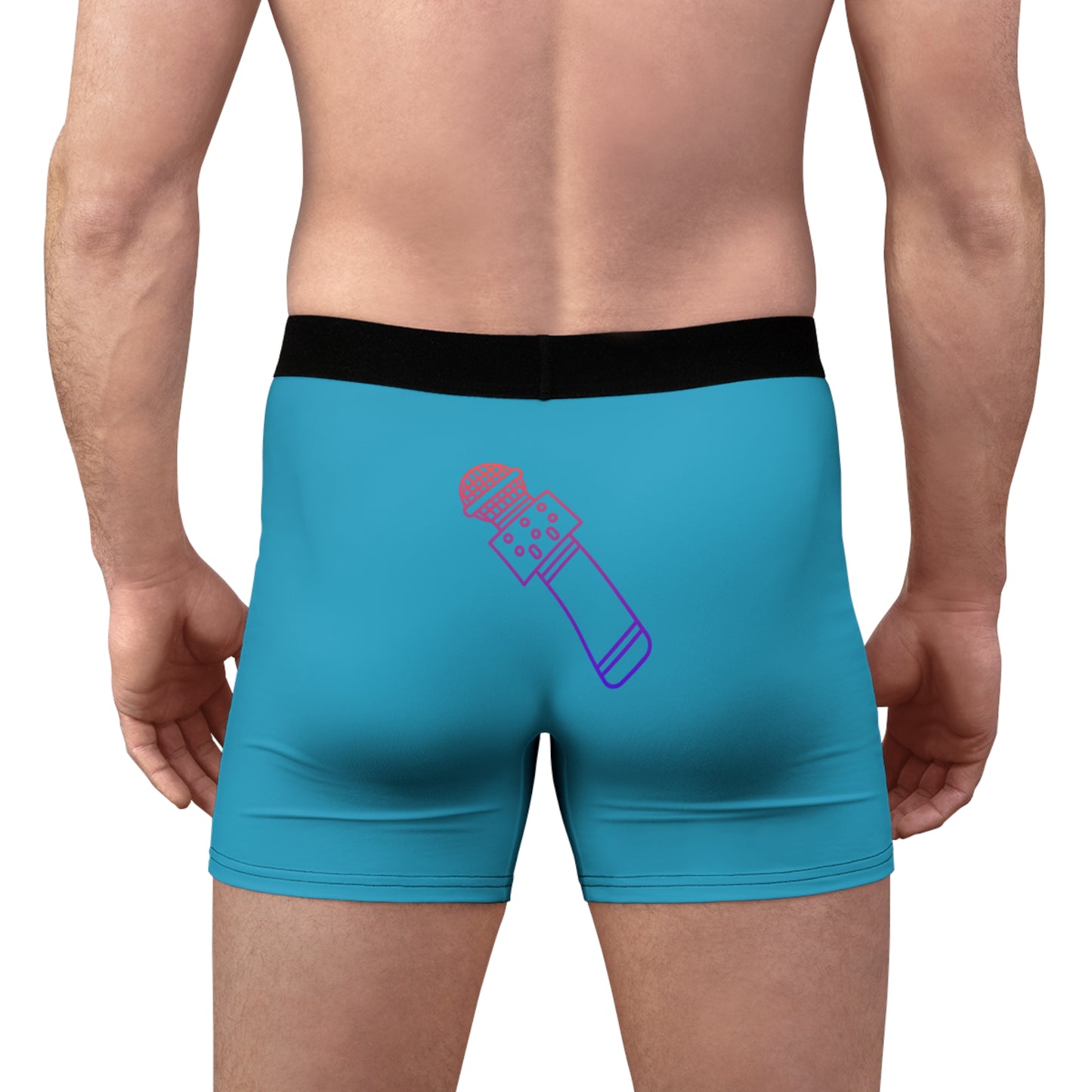 Men's Boxer Briefs: Music Turquoise