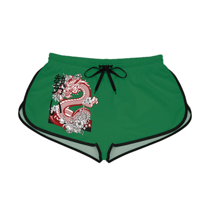 Women's Relaxed Shorts: Dragons Dark Green