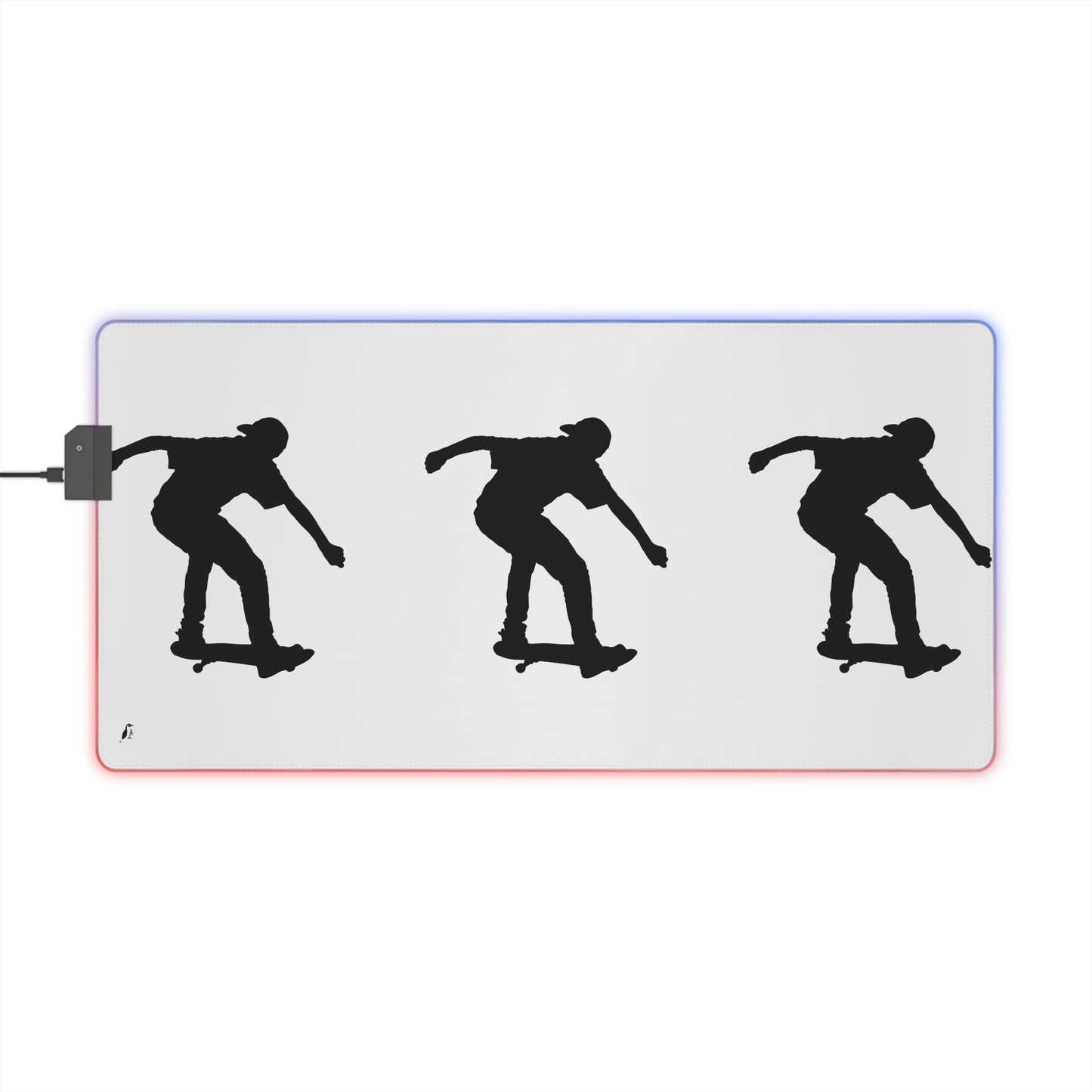 LED Gaming Mouse Pad: Skateboarding White