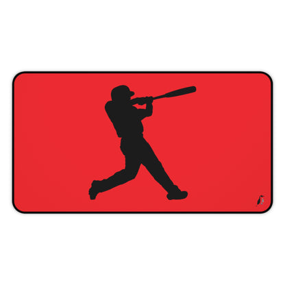 Desk Mat: Baseball Red