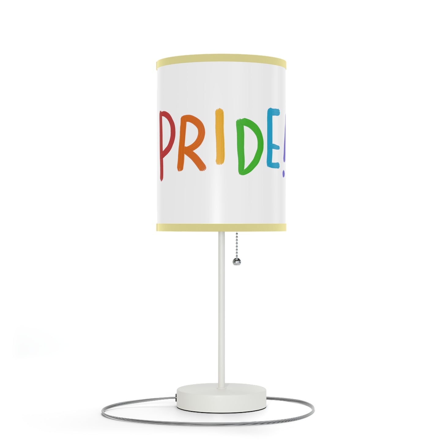 Lamp on a Stand, US|CA plug: LGBTQ Pride White 