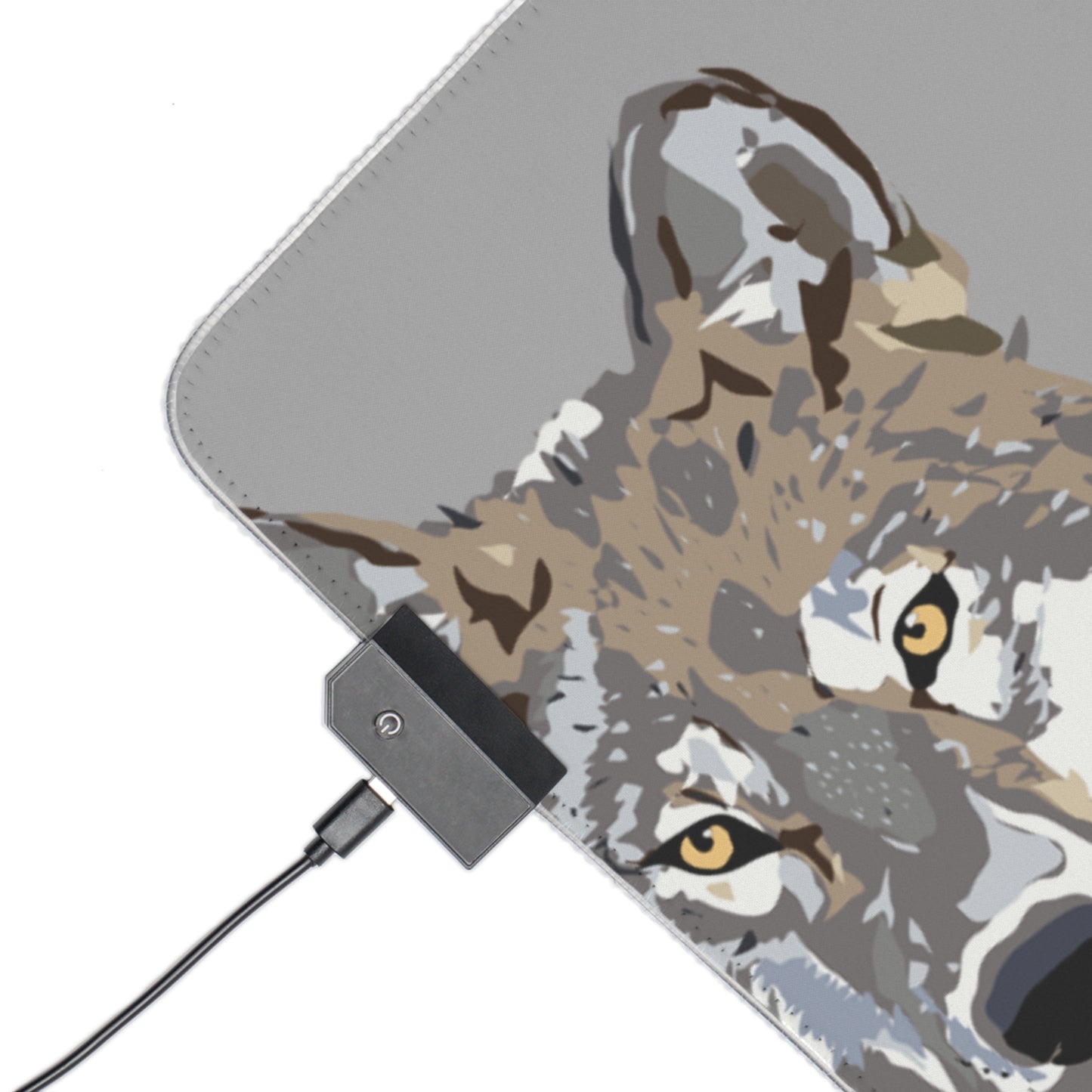 LED Gaming Mouse Pad: Wolves Lite Grey