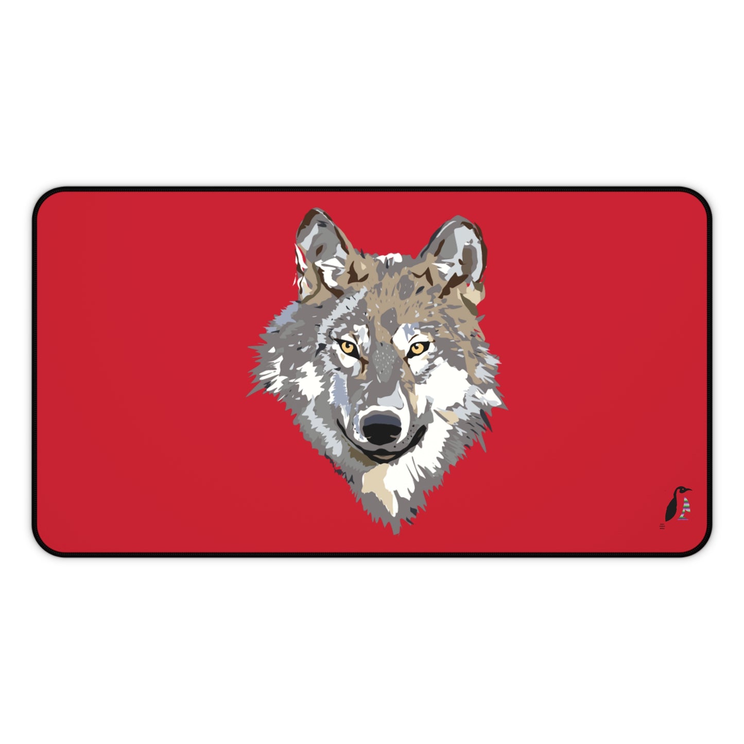 Desk Mat: Wolves Dark Red