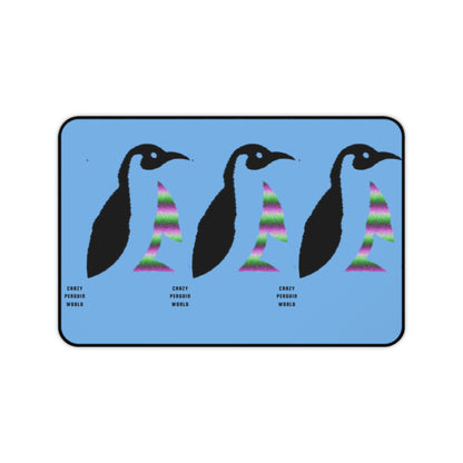 Desk Mat: Crazy Penguin World Logo Lite Blue