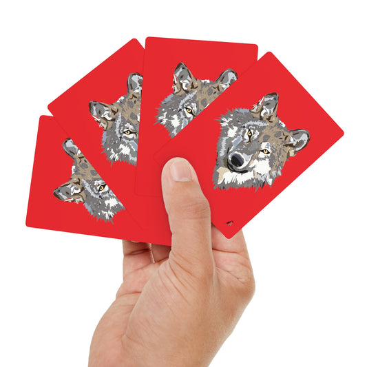 Poker Cards: Wolves Red