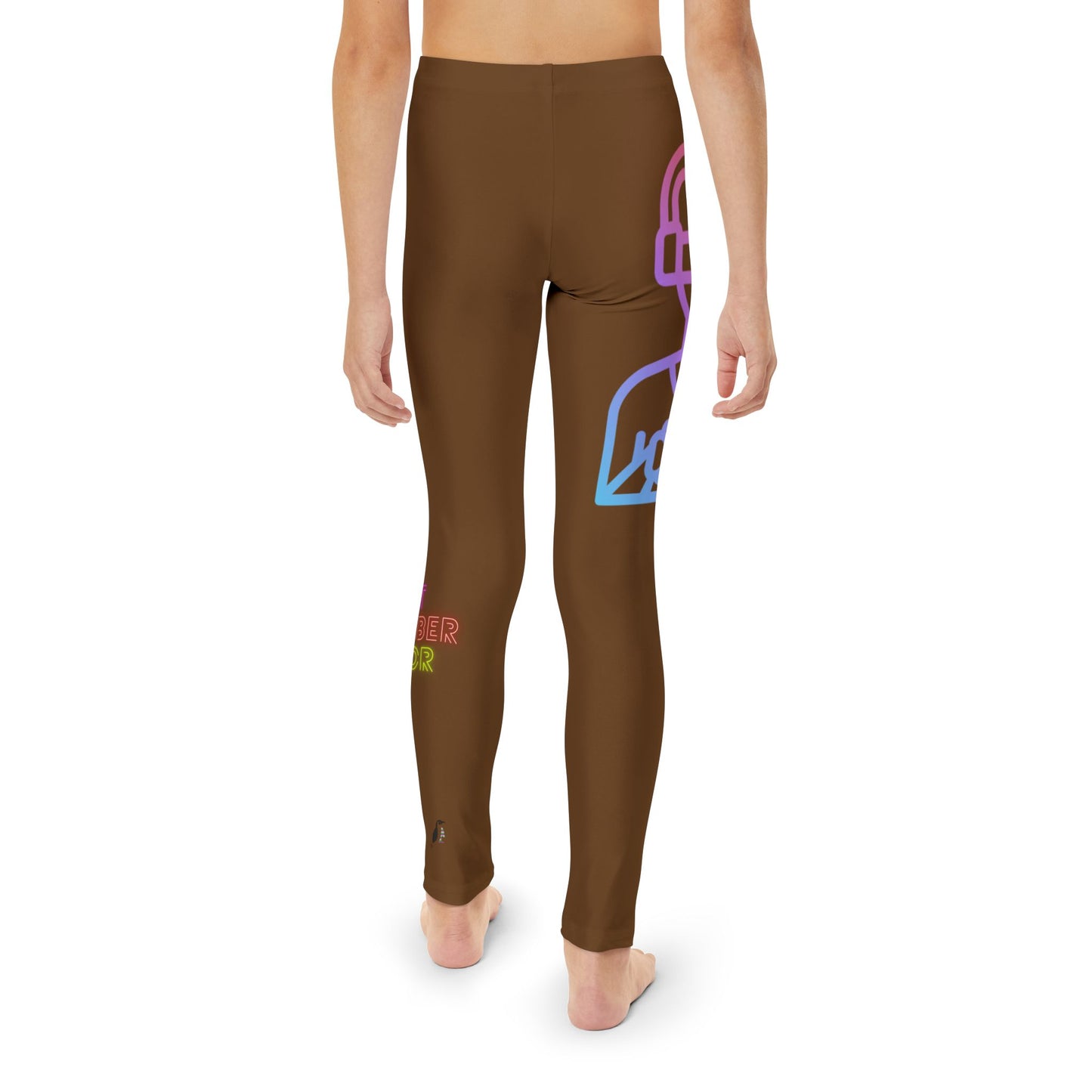 Youth Full-Length Leggings: Gaming Brown