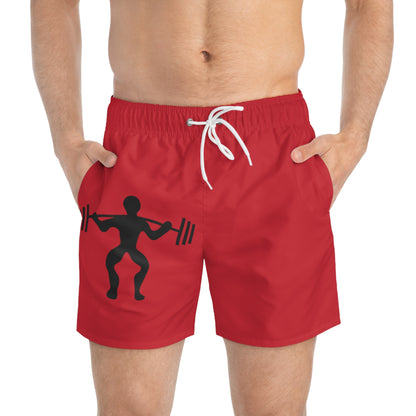 Swim Trunks: Weightlifting Dark Red