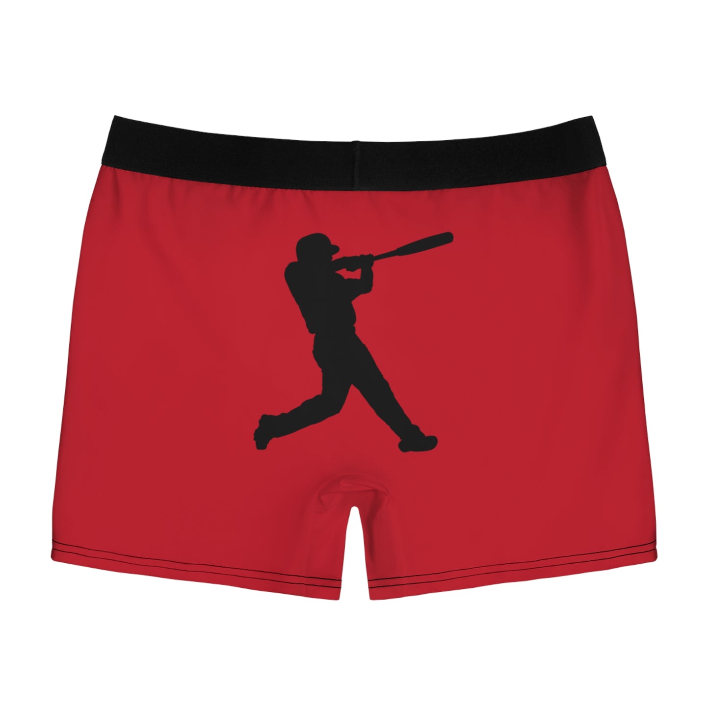 Men's Boxer Briefs: Baseball Dark Red