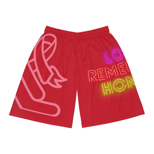 Basketball Shorts: Fight Cancer Dark Red