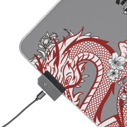 LED Gaming Mouse Pad: Dragons Grey