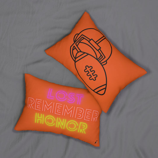 Spun Polyester Lumbar Pillow: Football Orange