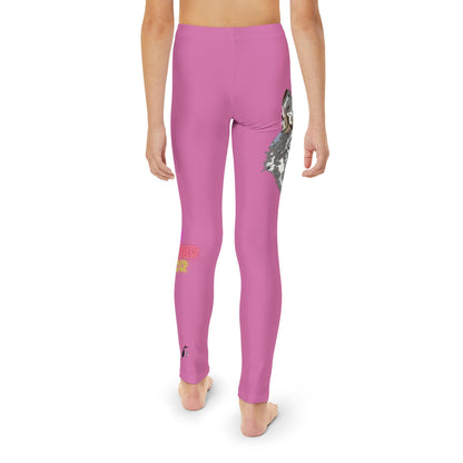 Youth Full-Length Leggings: Wolves Lite Pink