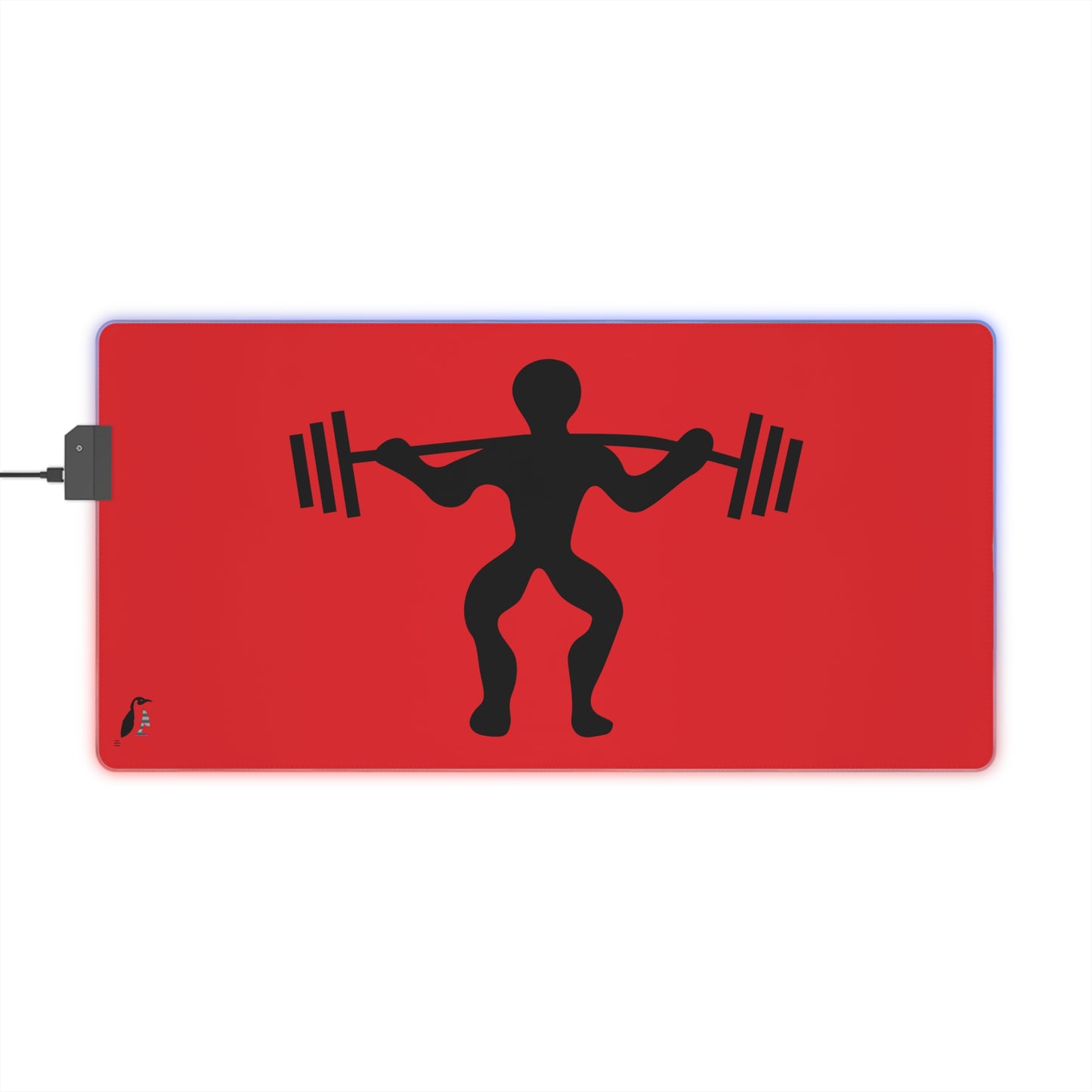 LED Gaming Mouse Pad: Weightlifting Red