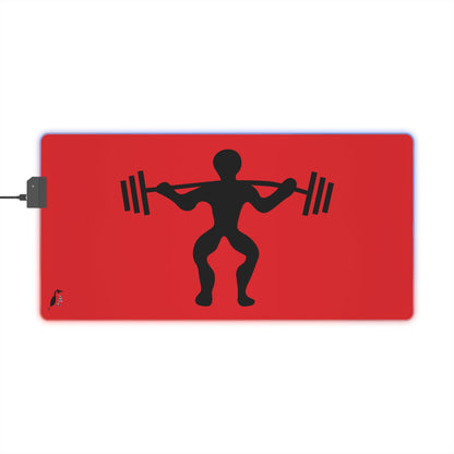 LED Gaming Mouse Pad: Weightlifting Red