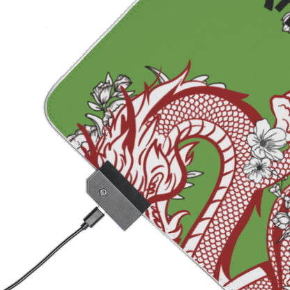 LED Gaming Mouse Pad: Dragons Green