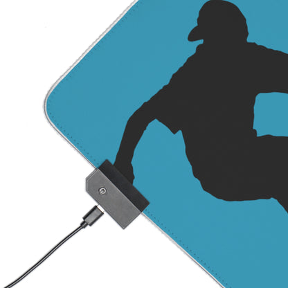 LED Gaming Mouse Pad: Skateboarding Turquoise