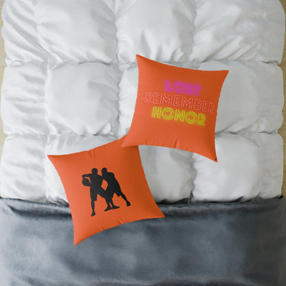 Spun Polyester Pillow: Basketball Orange