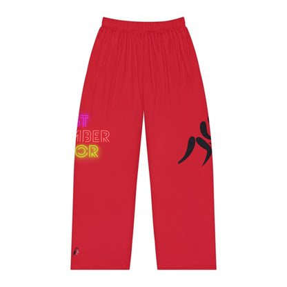 Women's Pajama Pants: Wrestling Dark Red