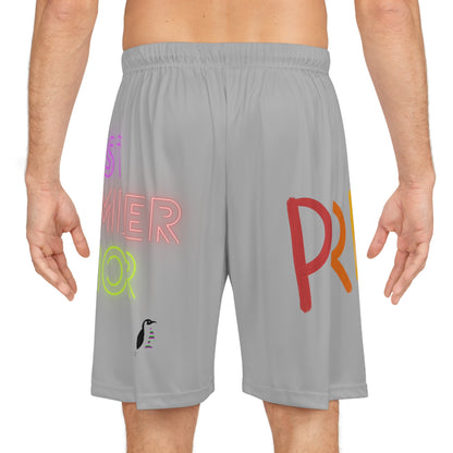 Basketball Shorts: LGBTQ Pride Lite Grey