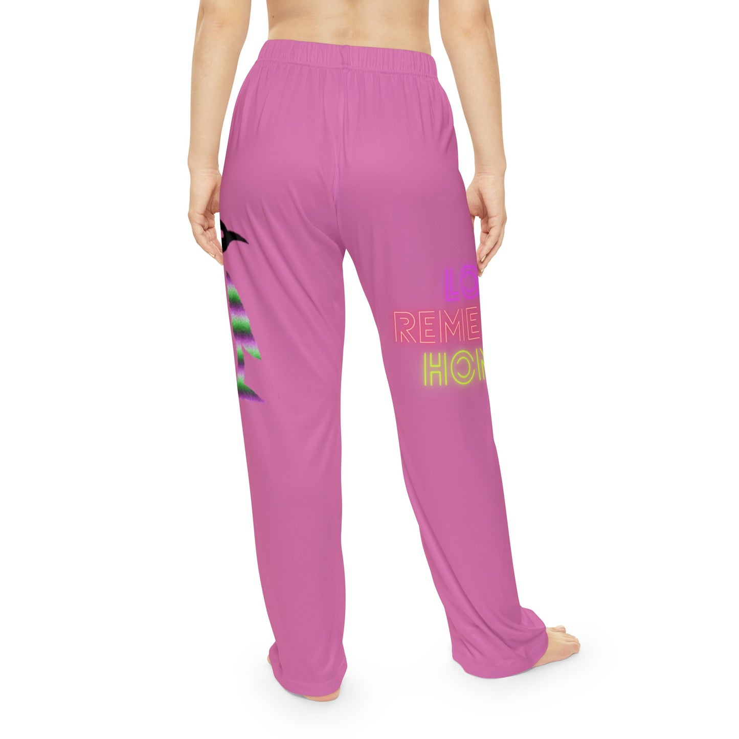 Women's Pajama Pants: Crazy Penguin World Logo Lite Pink