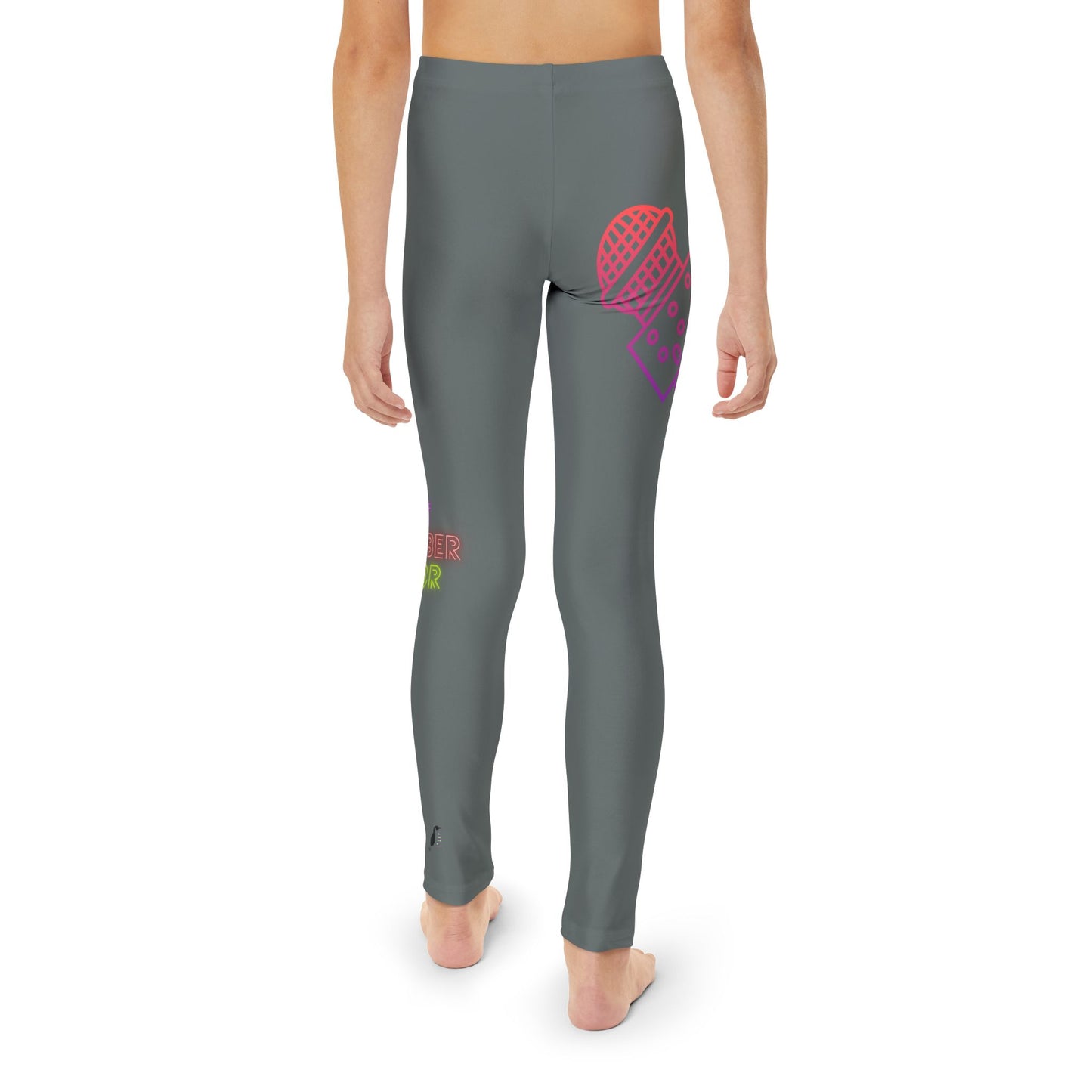 Youth Full-Length Leggings: Music Dark Grey