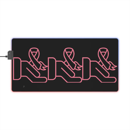 LED Gaming Mouse Pad: Fight Cancer Black