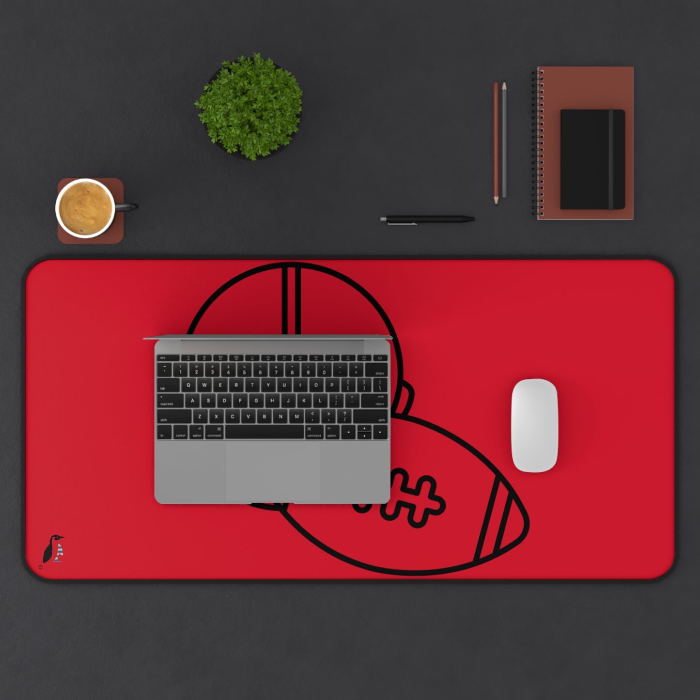 Desk Mat: Football Dark Red