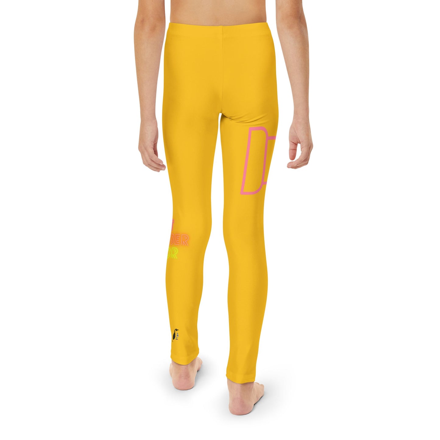 Youth Full-Length Leggings: Fight Cancer Yellow