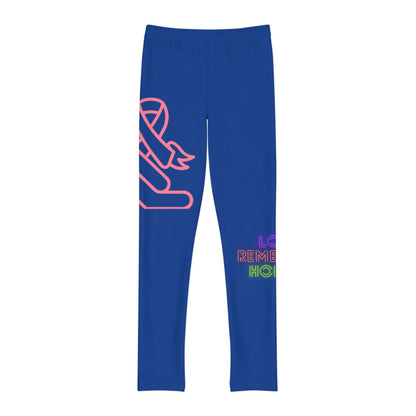 Youth Full-Length Leggings: Fight Cancer Dark Blue