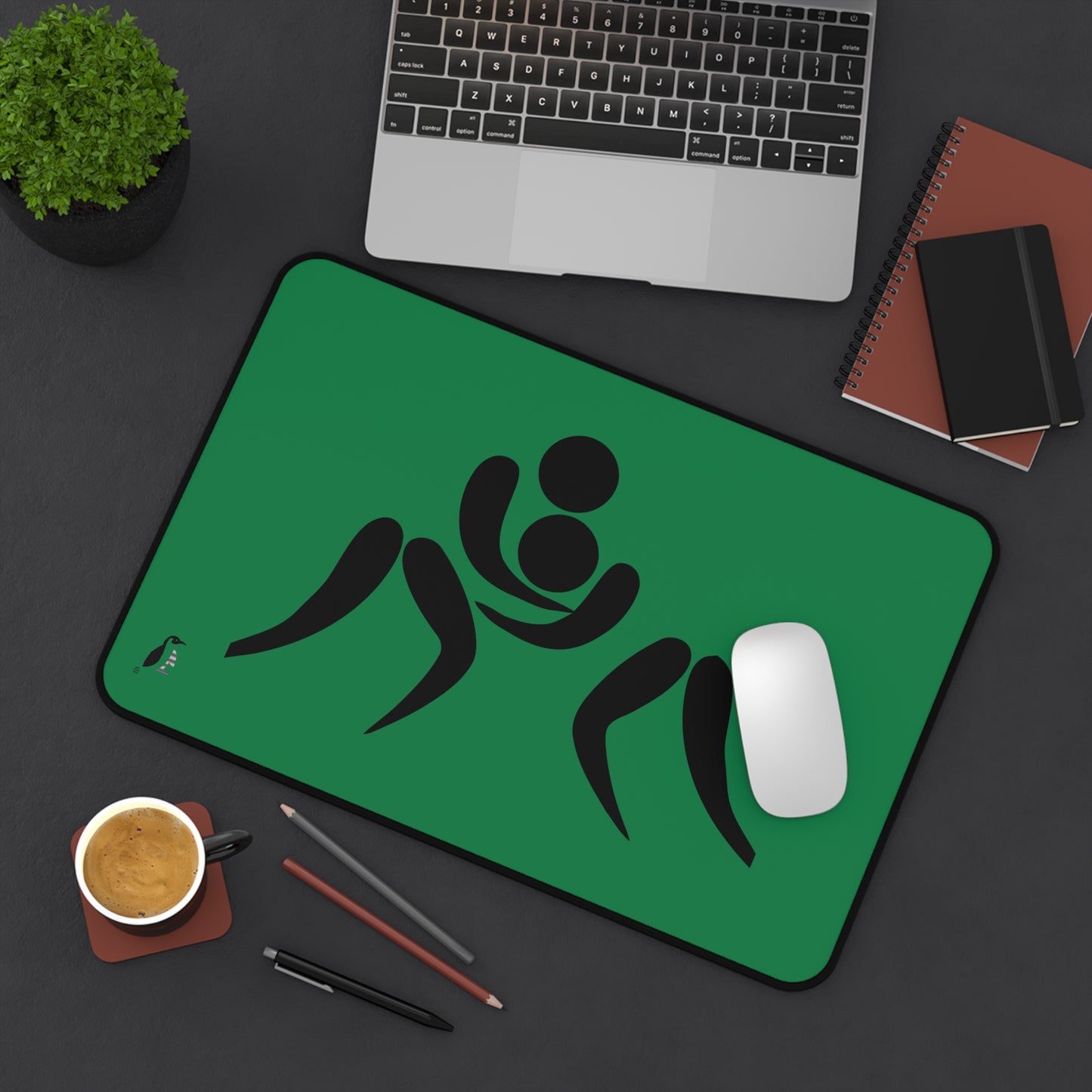 Desk Mat: Wrestling Dark Green