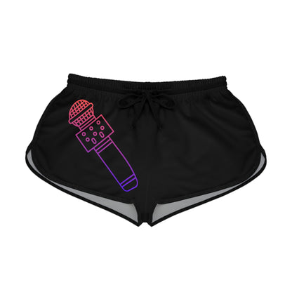 Women's Relaxed Shorts: Music Black