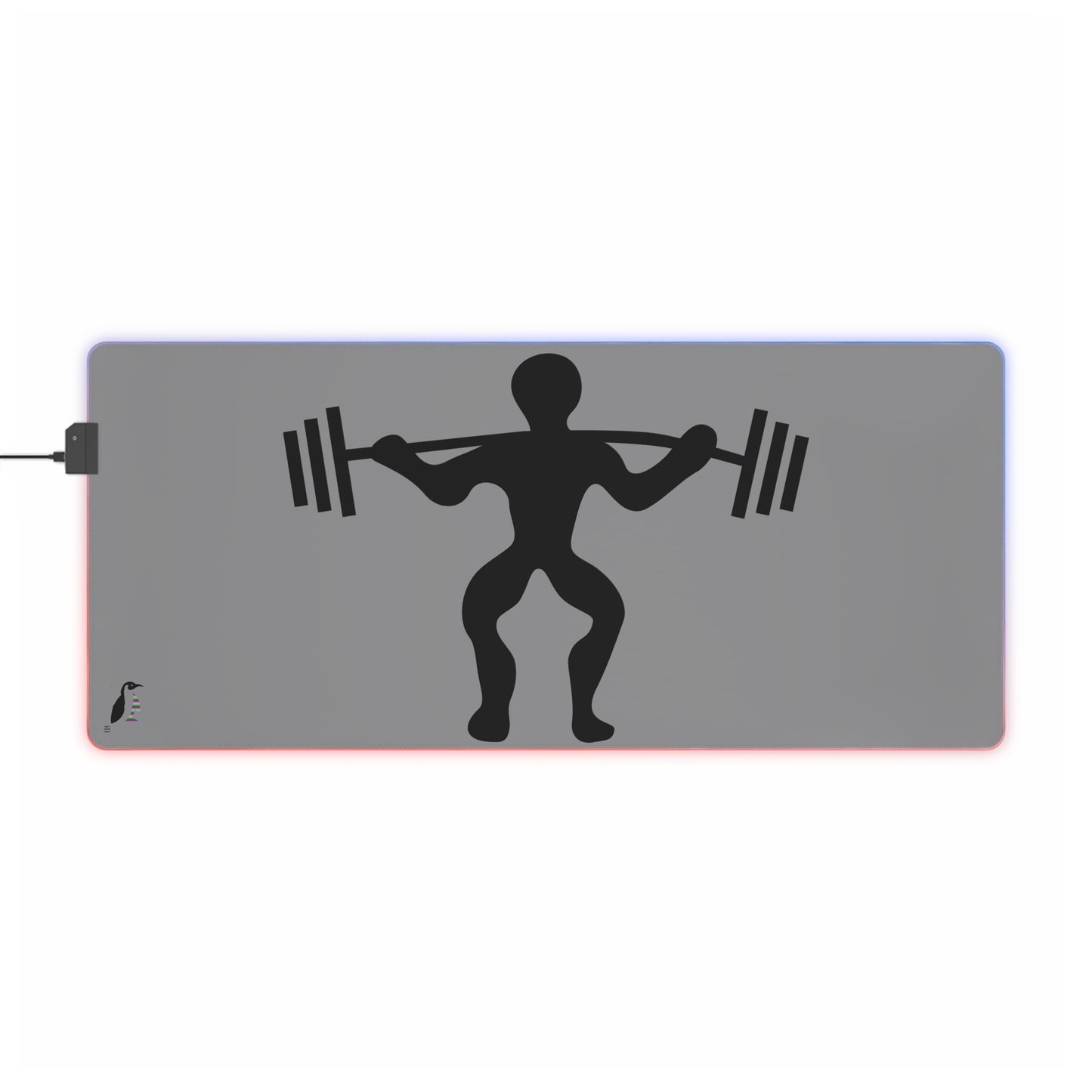 LED Gaming Mouse Pad: Weightlifting Grey