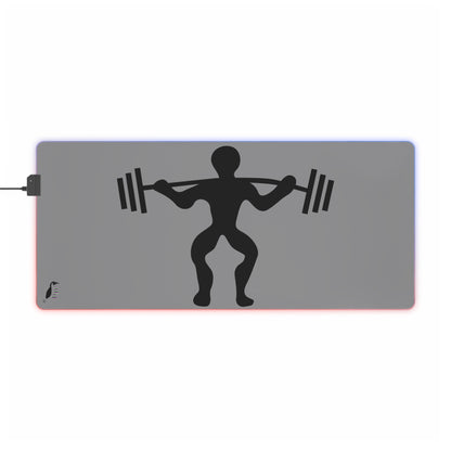 LED Gaming Mouse Pad: Weightlifting Grey