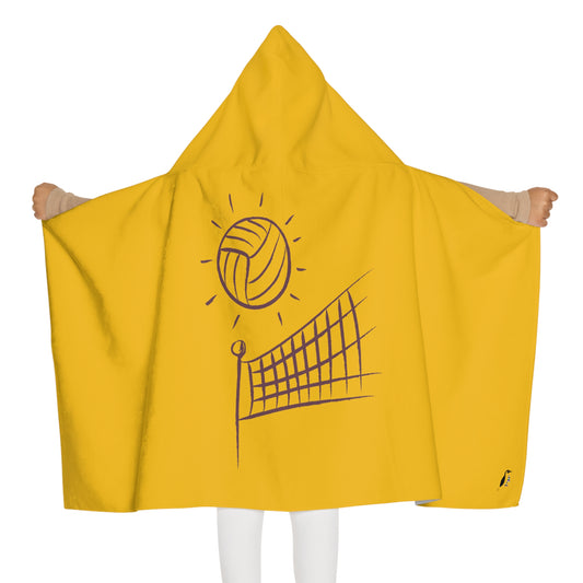 Youth Hooded Towel: Volleyball Yellow