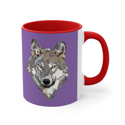 Accent Coffee Mug, 11oz: Wolves Lite Purple