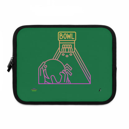 Laptop Sleeve: Bowling Dark Green