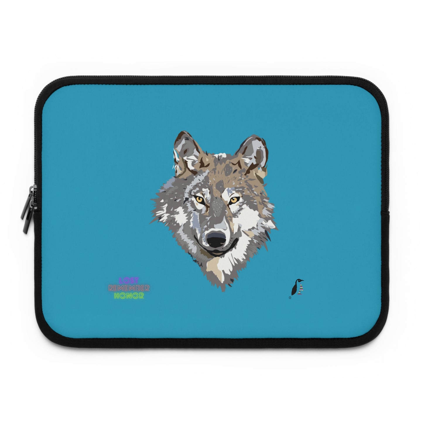 Laptop Sleeve: Wolves Turquoise