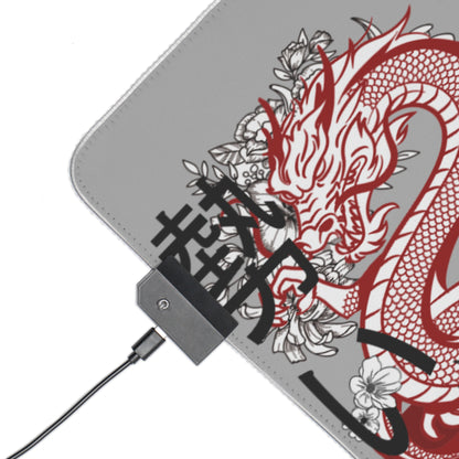 LED Gaming Mouse Pad: Dragons Lite Grey