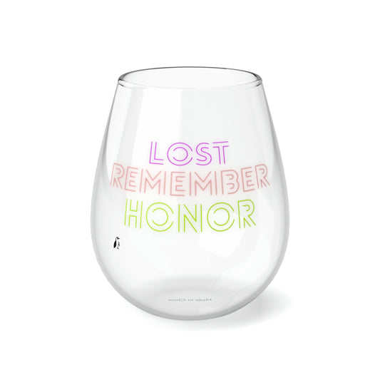 Stemless Wine Glass, 11.75oz Lost Remember Honor