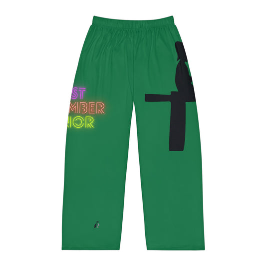 Men's Pajama Pants: Fishing Dark Green