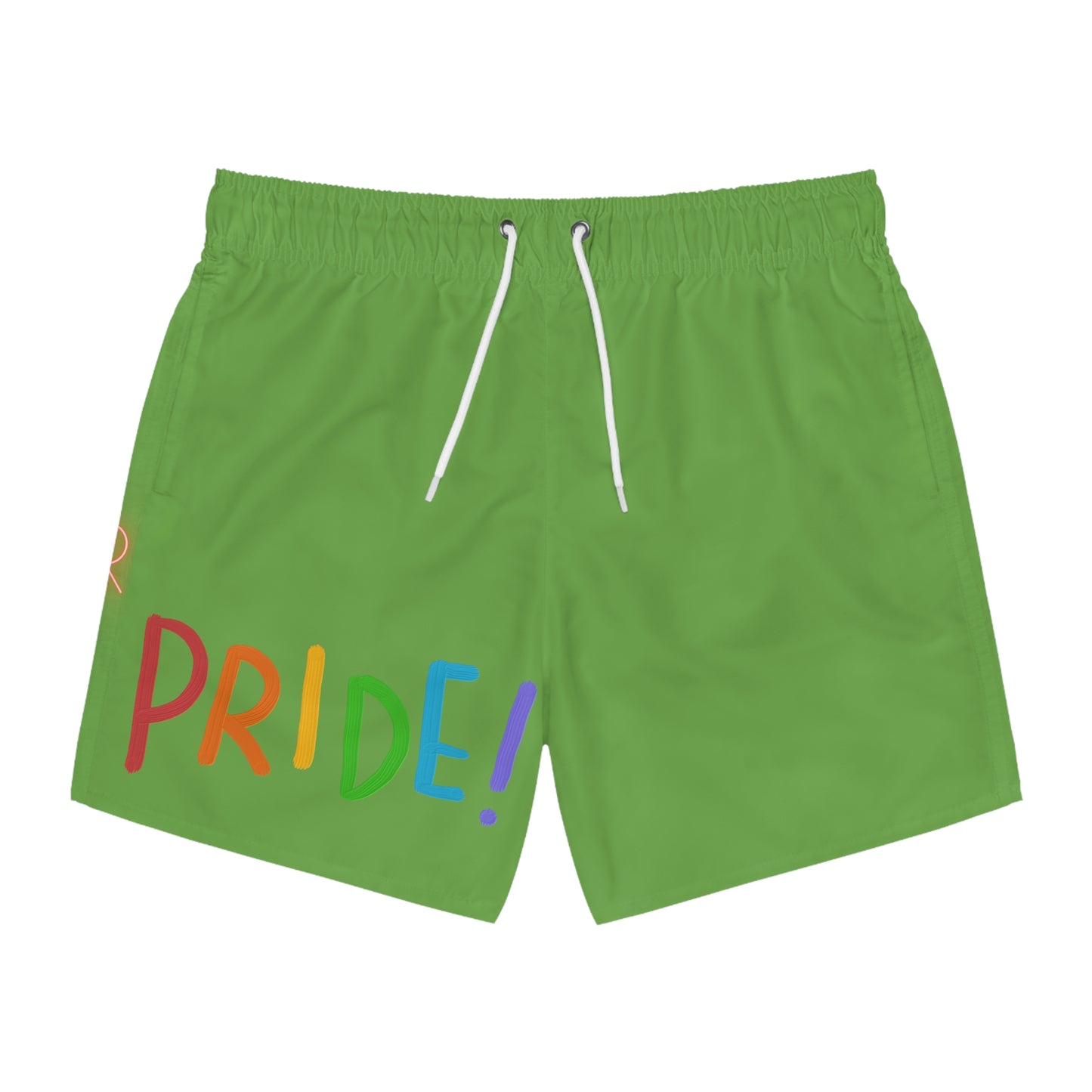 Swim Trunks: LGBTQ Pride Green