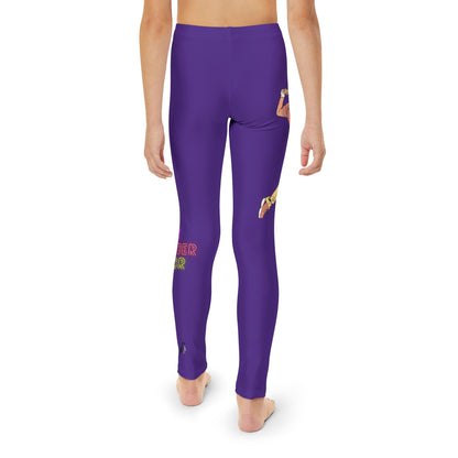 Youth Full-Length Leggings: Golf Purple