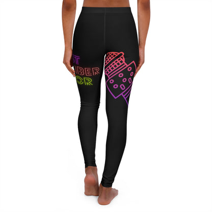 Women's Spandex Leggings: Music Black