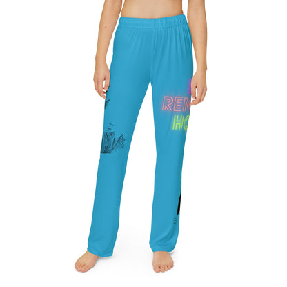 Kids Pajama Pants: Writing Turquoise