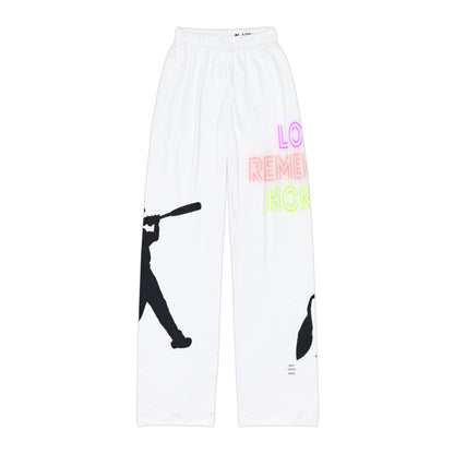 Kids Pajama Pants: Baseball White