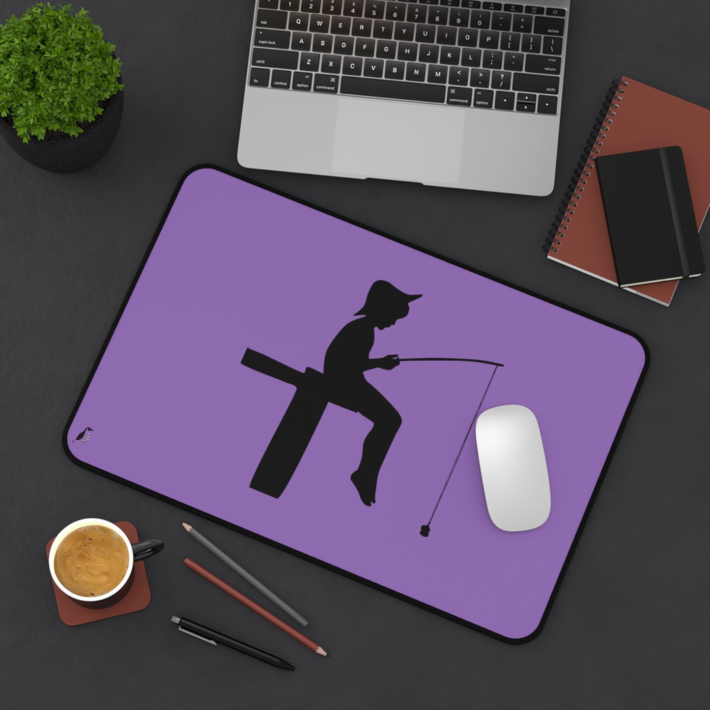 Desk Mat: Fishing Lite Purple