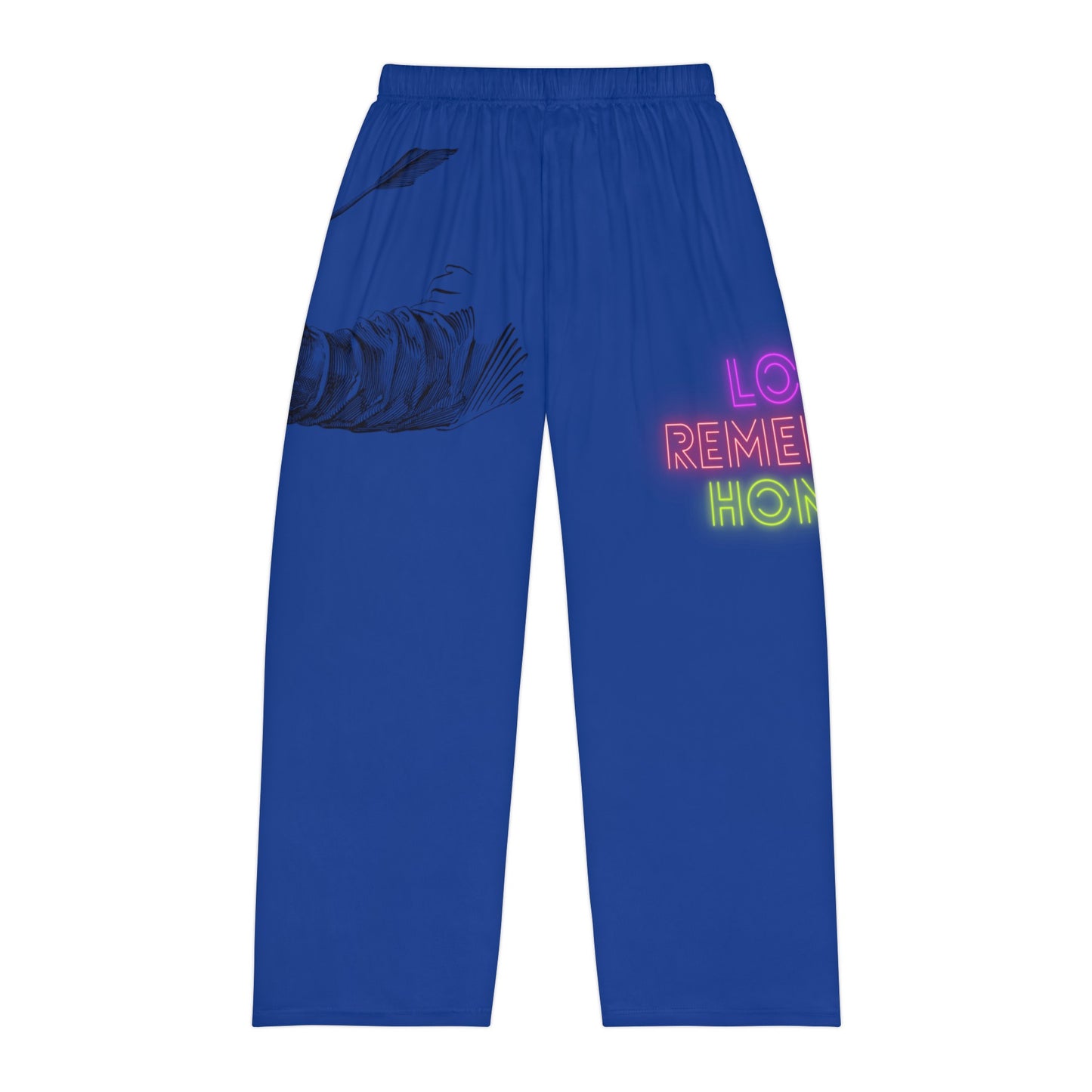 Men's Pajama Pants: Writing Dark Blue