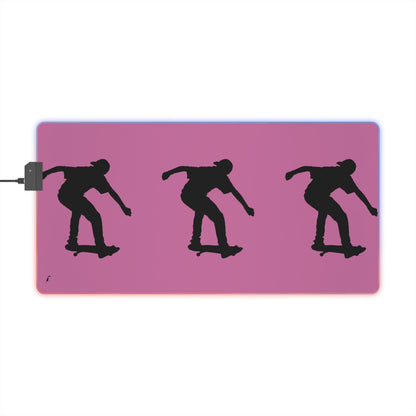 LED Gaming Mouse Pad: Skateboarding Lite Pink