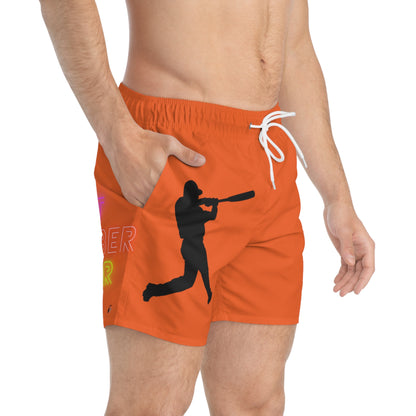 Swim Trunks: Baseball Orange